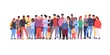 © ssstocker - Diversity population. Multiethnic teens diverse people group, public society arab community crowd adult and teen person multiracial business union, flat vector illustration
