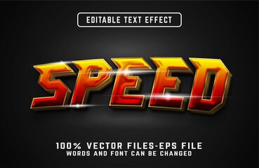 Poster - Fast speed 3d text effect. editable text effect premium vectors