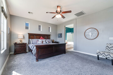 Wall Mural - Grey accented bedroom 