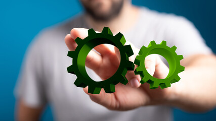 Poster - Eco manufacture abstract technology background.