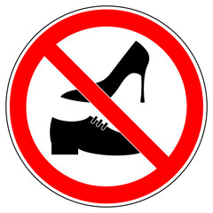 Canvas Print - vsrr143 VectorSignRoundRed vsrr - german: Schuhe verboten . english: prohibition sign . no shoes allowed . vector sign . transparent . AI 10 / EPS 10 . g11228