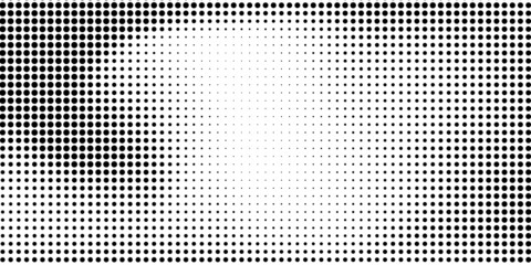 Wall Mural - Halftone dotted background. Black dots in modern style on a white background.