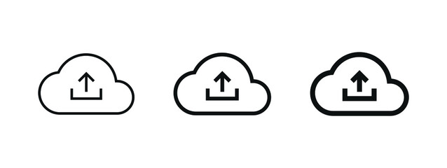 Poster - upload icon, cloud uploading symbol, arrow up icon	
