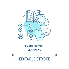 Experiential learning turquoise concept icon. Adult education theories and forms abstract idea thin line illustration. Isolated outline drawing. Editable stroke. Arial, Myriad Pro-Bold fonts used