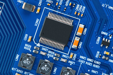 Poster - Electronic circuit board close up.	