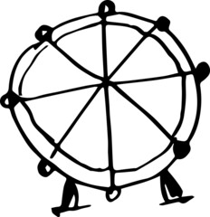 Hand-drawn vector of a Ferris Wheel Icon on the white background. This icon can be used in a variety of ways including websites or mobile applications.