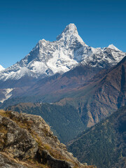 Wall Mural - view to mount ama-dablam in vertical frame