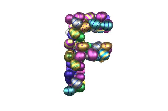 Shiny Easter Egg Themed Font Letter F