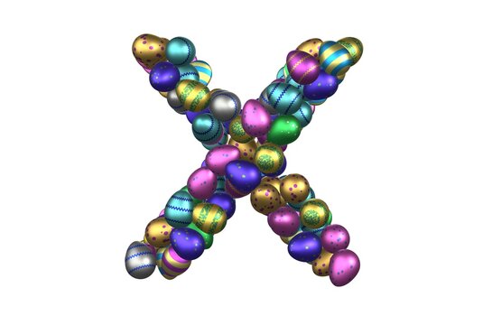 Shiny Easter Egg Themed Font Letter X