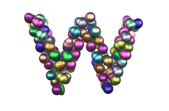 Shiny Easter Egg Themed Font Letter W