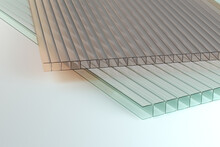 Two Polycarbonate Corrugated Sandwich Panels, 3d Illustration