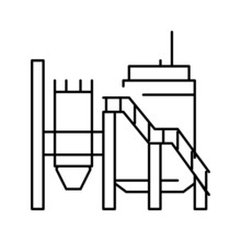 Mineral Processing Plant Line Icon Vector Illustration
