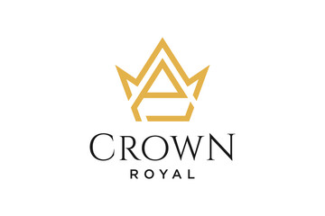 Wall Mural - initial logo letter P with crown vector symbol illustration