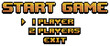 © Kaleb - Pixel art start game home menu for game 8bit vector on white background
