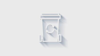 Wall Mural - Recycle shadow Icon. Save The Planet. Animation with Rotating. Motion graphics.