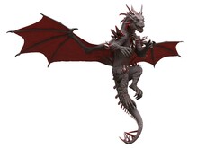 Fantasy Flying Dragon Isolated On White 3d Illustration