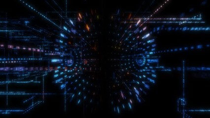 Poster - 3D Big Data Digital tunnel. Technology concept background