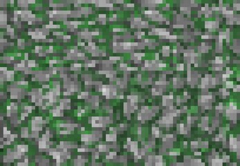 Poster - Khaki camouflage pixel game cubic background pattern, vector grass and ground blocks. Camo pattern for army or military battle 8 bit computer game UI or level with pixel camouflage pattern
