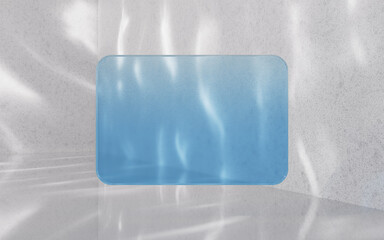 Sticker - Glass cube with light and shadow background, 3d rendering.