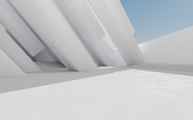 Poster - Empty outdoor ground background, 3d rendering.