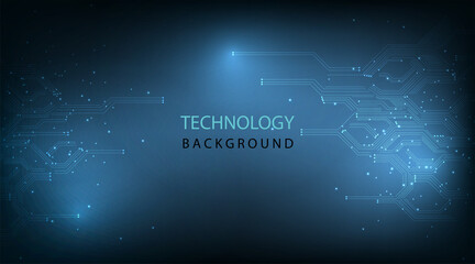 Leinwandbilder - Electronic circuit board background.Vector abstract technology illustration Circuit board on dark blue background.High tech  connection system.Technology style concept.