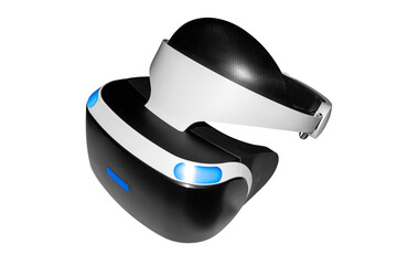 Sticker - Virtual reality helmet on a white background.Virtual reality glasses for video games and entertainment.