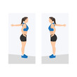 Woman Chest stretch exercise. Flat vector illustration isolated on white background