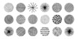 © Elena Pimukova - Hand drawn circles with doodle texture. Modern abstract set black round shapes with lines, circles, drops. Hand drawn organic doodle shapes. Colletion vector illustrations isolated on white background