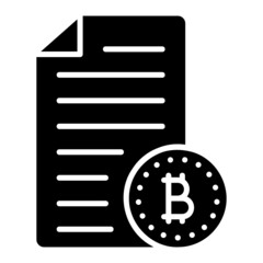 File bitcoin glyph icon. Can be used for digital product, presentation, print design and more.