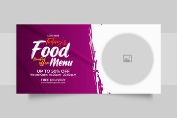 Delicious food web banner menu web banner template