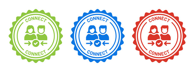 Aufkleber - Connect icon in graphic design. Community concept