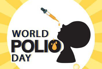 Wall Mural - world polio day banner design with oral poliovirus vaccine