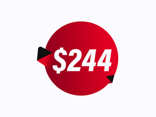 $244 USD sticker vector illustration