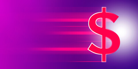 Poster - 2d render Dollar rises arrow
