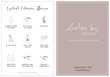 Eyelash extensions aftercare card, lashes icons