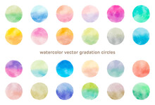 Watercolor Vector Gradation Circles For Icon