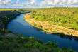 Scenic view of the Chavon river near the La Romana, Dominican Republic, beautiful nature landscape, rural scene, outdoor travel background