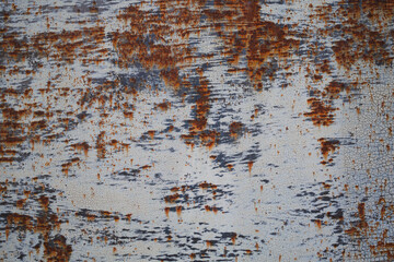 Wall Mural - Rusty iron plate texture background with peeled paint