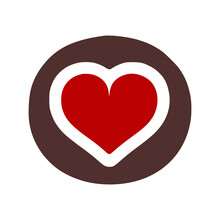 Letter O With Heart Symbol Doodle Icon