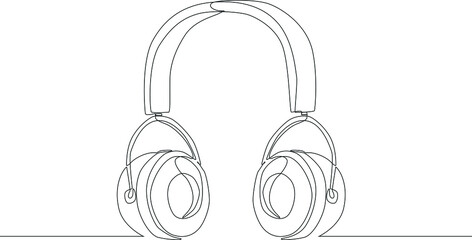 Poster - Mandatory tools that are often used by customer service at work. Headsets. Earphones, costumer service, agent support icon on the web, mobile app, business card etc. Vector illustration.