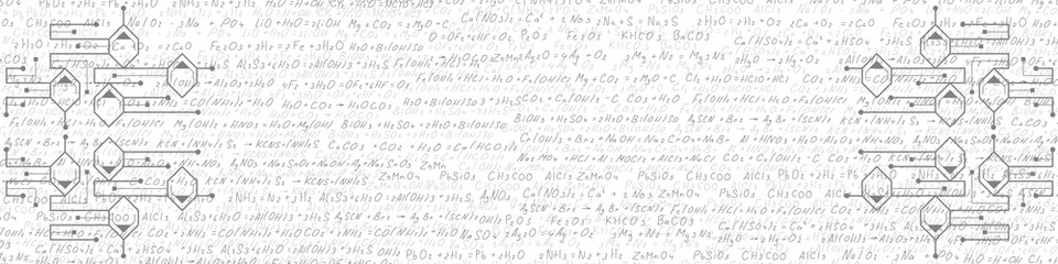 Wall Mural - school background in chemistry .chemical molecular compounds.handwritten formulas background.vector 