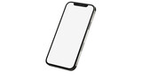 Fototapeta  - iPhone 12 pro / pro max on isolated white background. White mockup screen. Graphite color.