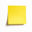© BOOCYS - Yellow sticky note isolated on white background, front view adhesive paper with copy space