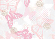 Screen Printed Butterflies Seamless Vector Pattern: Soft, screen printed butterflies in a pink and gold color pallet. Seamless vector patterns are great for backgrounds and surface designs.