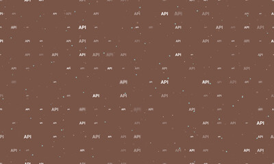Poster - Seamless background pattern of evenly spaced white api symbols of different sizes and opacity. Vector illustration on brown background with stars