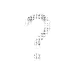 Poster - The question symbol filled with black dots. Pointillism style. Vector illustration on white background