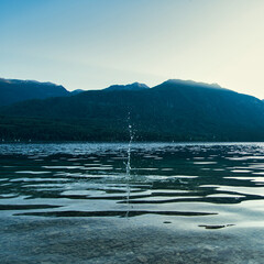 Wall Mural - Fantastic Bohinj lake in Triglav national park in Slovenia: mountains, pure water and reflection