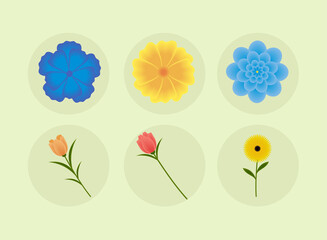 Sticker - cute spring flowers