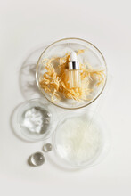 Abstract Cosmetic Laboratory. Nature Cosmetics With Sea Moss. Chemical Laboratory Research.