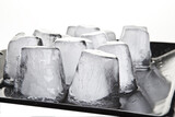 Fototapeta Maki - Grupo en detalle de hielos conicos